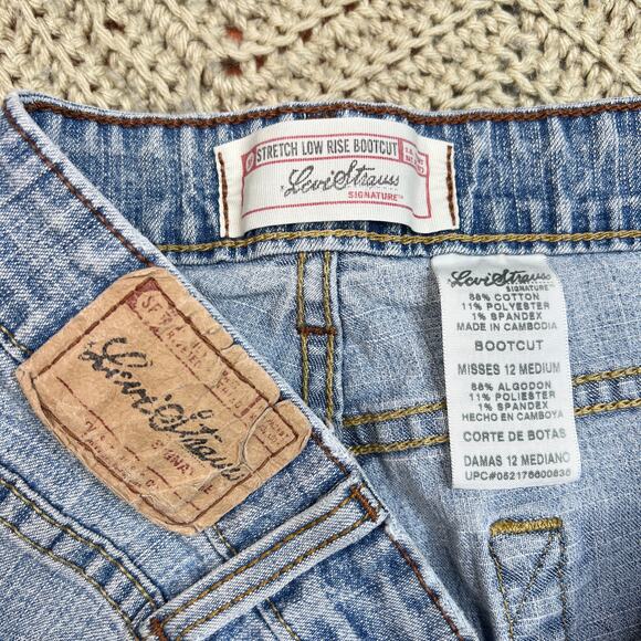 Y2K 2000s Vintage Levi’s Low Rise Stretch Flared Bootcut Jeans - Size 12 - Picture 3 of 10